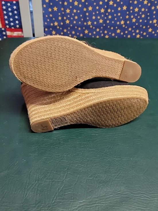 Black Wedge Sandals with Front Zip - Picture 3 of 3